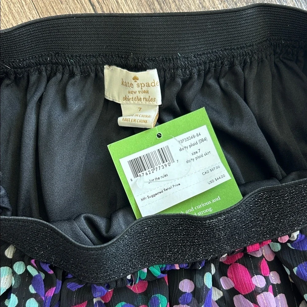Kate Spade Black Skirt with Colorful Dots